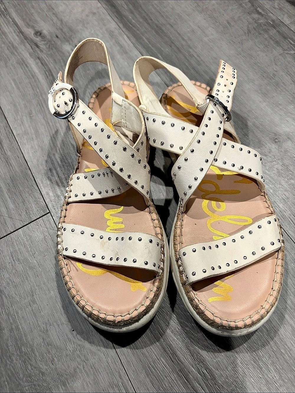 Sam Edelman Janette Studded Strappy Sandals White EUR 37.5